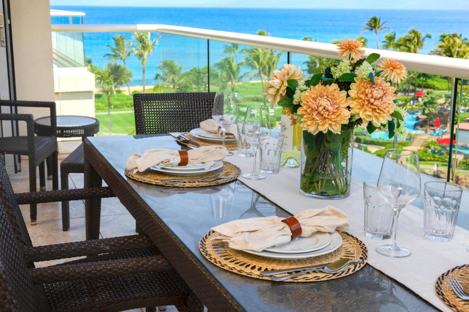 Kbm Free Car Honua Kai Hokulani Ocean View 2bedroom Hkh-648 Spectacular Xl Lanai Ocean Views